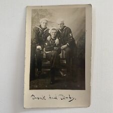 Antique RPPC Real Photograph Postcard Funny Handsome Navy Sailors Drunk & Dirty picture