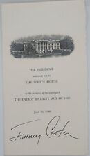 President Jimmy Carter Signed 1980 Energy Security Act Bill Signing Program picture
