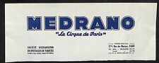 Scarce Vintage Medrano French Circus CUT Letterhead 