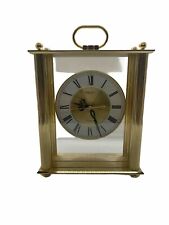 Vintage Seiko Quartz Glass Carriage Mantle Clock Gold Effect Case QQZ103G Handle picture