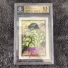 2012 Marvel Greatest Heroes Sketches Incredible Hulk - Alexandre Magno - BGS 9.5 picture