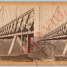 c1870s Niagara Falls River Lewiston-Queenston Suspension Bridge Photo Stereo V42 picture
