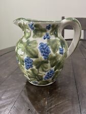 Vintage John Taylor Louisville Stoneware 2 1/2 Qt Pitcher Embossed Grapes Leaves picture