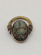 Unique Ancient Egyptian Scarab Ring Rare Handmade Antique Carved Luck Stone picture