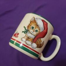 Vintage 1989 Potpourri Press Kitten Cat Ceramic Coffee Tea Cup Mug Christmas picture