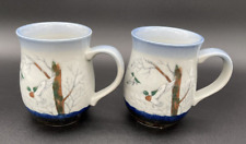 VTG Otagiri Flying Mallards Ducks Hand Crafted Coffee Mugs (set of 2) Japan EUC picture