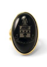 Alpha Chi Omega Sorority Duchess Ring - 14k Gold Plated & Black Onyx- New picture