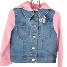 Disney Princess Hoodie Jean Jacket Size 2T Toddler Pink Sweatshirt Coat picture