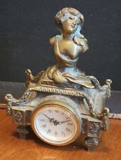 antique art nouveau bronze figural clock picture