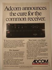 Adcom GFA 535 Amplifier Cure for Common Receiver Vintage Print Ad picture