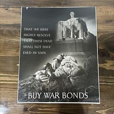 Vintage WW2 Original - Buy War Bonds Poster picture