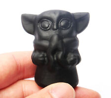 Natural Obsidian Star Wars character carving Crystal Quartz Healing Decorate picture