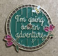 Vintage I’m Going On An Adventure Gold Tone Enamel Pin EUC picture