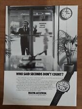 Bulova 1973 Vintage Print Ad Acutron Wristwatch Bank Hours Wall Clock   picture