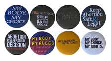 Pro-Choice pins - Abortion Rights buttons - Set of 8, 2.25 inches (Set 2) picture