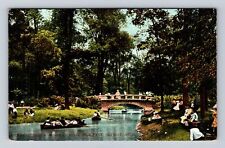 Detroit MI-Michigan, Characteristic Scene In Belle Isle Park, Vintage Postcard picture