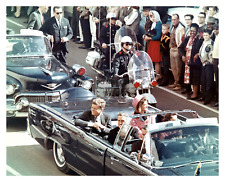 JOHN F. KENNEDY & JACKIE IN DALLAS MOTORCADE ASSASSINATION 8X10 PHOTO REPRINT picture
