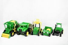Lot of 5 John Deere Tractor Farm Equipment Trucks Toys Plastic Green  picture