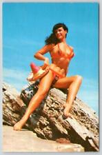 1960-70's GIRL IN VERY SKIMPY BIKINI SWIMSUIT BATHING BEAUTY VINTAGE POSTCARD picture