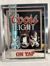 Vintage Coors Light Beer Original 1983 Mirror Sign Beautiful Condition 18” X 14” picture