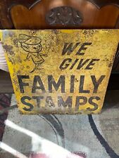 Vintage Original  We Give Family Stamps Metal Sign 24 x 24 Stampie picture