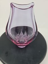 Vintage MCM Czech Purple Alexandrite/Neodymium Glass Vase Etched 