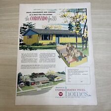 United States Steel Homes The Coronado Plan 1955 Vintage Print Ad Life Magazine picture