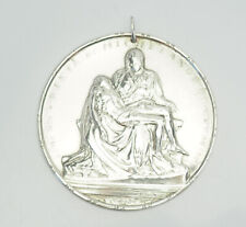 Vintage large Towle sterling silver Pieta by Michelangelo religious scene medal picture