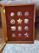 1987 Franklin Mint Collectable Badge Sets with 20x16 wood and glass Storage Case picture