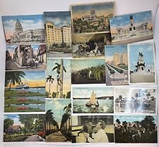 Vintage Cuban Postcard Lot of 20 Divided Back To Linen Posted & Unposted 1900's. picture