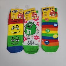 Lot of 3 Pair M&M's Candy Novelty Socks Kid’s Sizes 9-11 Brand New picture