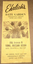 Vintage 1970;s Ehrlichs Date Garden and Recipes Tourist  Brochure Yuma, AZ picture