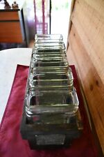 RARE ANTIQUE WOODEN EXIDE BATTERY CASE TYPE 5-BTMP3 WITH ORIGINAL 5 GLASS JARS picture