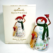 2006 Hallmark Keepsake Ornament - BLUSTER B TOBOGGAN - #2 SNOWTOP LODGE Snowman picture