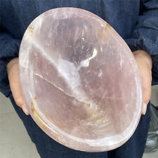 11.02LB Natural Pink Rose bowl quartz crystal ball reiki healing CARE picture