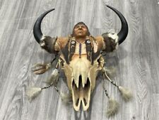 FIRST NATION WALL MOUNTED SKULL HANGING “BUFFALO SPIRIT” BY GARY ROSE 987/1500 picture