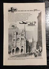 1948 Air France Airplane Vintage Print Ad Golden Comet Over Water Flight picture