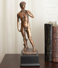Ebros Renaissance Michelangelo Nude King David Bronze Electroplated Resin Statue picture