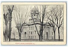 c1920's Court House Building Tower Over View Carthage Illinois Vintage Postcard picture