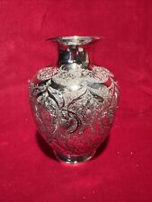 Vintage Silver Hallmarked Persian Vase 4” Tall () picture