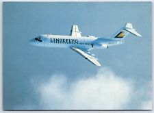 Aviation Postcard Linjeflyg Airlines Fokker F28-4000 In Flight Plane Stats EY14 picture