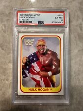 1991 Merlin Trading Card Wrestling WWF Hulk Hogan Italian 110/150 PSA 6 EX #110 picture