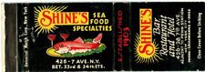 Shine's Bar Restaurant And Hotel, Seafood Specialties Vintage Matchbook Cover picture