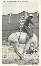 Stryker's Rodeo Gloss Series Postcard 8 Dude Riding Straight Up on Pedestal picture