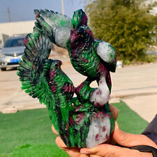 1.99LB Natural green Ruby zoisite (anylite) Handcarved Chameleon crystal Healing picture