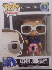 Funko POP - Rocks - Elton John (Red, White & Blue) - #63 -Vaulted-HTF- Not Mint picture