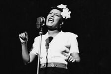 BILLIE HOLIDAY ICONIC SIGNING IN CONCERT MUSIC LEGEND 24x36 inch Poster picture