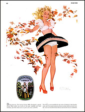 1948 Fritz Willis Pinup Girl art upskirt Springmaid fabrics retro print ad LA25 picture