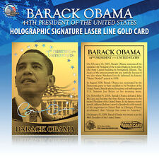 Worlds First BARACK OBAMA 44th President *Signature* HOLOGRAM GOLD ROOKIE CARD picture