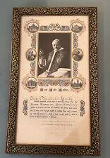 Signed 1936 Pope Pius XI  Apostolic Benediction “FINE” Condition Framed picture